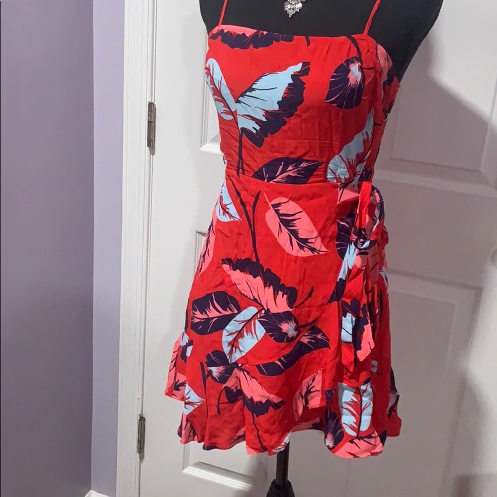Red floral dress from Express